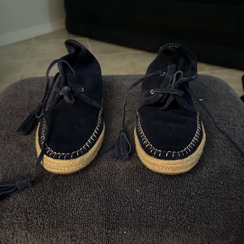 Michael Kors Blue Leather Espadrille Sneakers Women’s Size 8